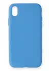 Mey İthalat®  iPhone XR Kılıf Nano içi Kadife Silikon - Mavi