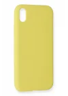 Mey İthalat®  iPhone XR Kılıf Nano içi Kadife Silikon - Sarı