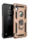Mey İthalat®   iPhone XR Kılıf Sofya Yüzüklü Silikon Kapak - Gold