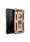 Mey İthalat®   iPhone XR Kılıf Sofya Yüzüklü Silikon Kapak - Gold