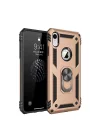 Mey İthalat®   iPhone XR Kılıf Sofya Yüzüklü Silikon Kapak - Gold