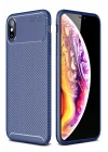 Mey İthalat®   iPhone XS Max Kılıf Auto Focus Karbon Kapak - Lacivert