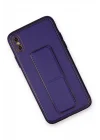 Mey İthalat®   iPhone XS Max Kılıf Coco Deri Standlı Kapak - Mor