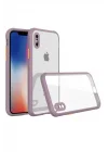Mey İthalat®  iPhone XS Max Kılıf Miami Şeffaf Silikon - Açık Mor