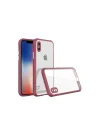 Mey İthalat®  iPhone XS Max Kılıf Miami Şeffaf Silikon - Fuşya