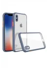 Mey İthalat®  iPhone XS Max Kılıf Miami Şeffaf Silikon - Gri