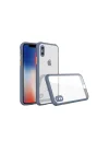Mey İthalat®  iPhone XS Max Kılıf Miami Şeffaf Silikon - Gri