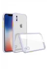 Mey İthalat®  iPhone XS Max Kılıf Miami Şeffaf Silikon - Lila