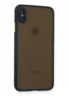 Mey İthalat®  iPhone XS Max Kılıf Montreal Silikon Kapak - Lacivert