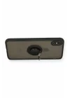 Mey İthalat®  iPhone XS Max Kılıf Montreal Yüzüklü Silikon Kapak - Siyah