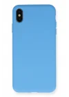 Mey İthalat®   iPhone XS Max Kılıf Nano içi Kadife Silikon - Mavi