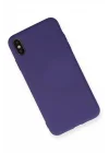 Mey İthalat®   iPhone XS Max Kılıf Nano içi Kadife Silikon - Mor