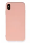 Mey İthalat®   iPhone XS Max Kılıf Nano içi Kadife Silikon - Pudra