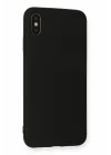 Mey İthalat®   iPhone XS Max Kılıf Nano içi Kadife Silikon - Siyah