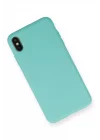 Mey İthalat®   iPhone XS Max Kılıf Nano içi Kadife Silikon - Turkuaz