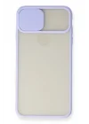 Mey İthalat®  iPhone XS Max Kılıf Palm Buzlu Kamera Sürgülü Silikon - Lila