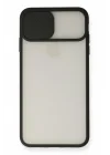 Mey İthalat®  iPhone XS Max Kılıf Palm Buzlu Kamera Sürgülü Silikon - Siyah