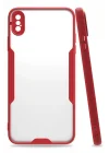 Mey İthalat®   iPhone XS Max Kılıf Platin Silikon - Kırmızı