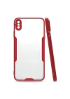 Mey İthalat®   iPhone XS Max Kılıf Platin Silikon - Kırmızı