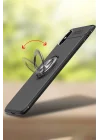 Mey İthalat®   iPhone XS Max Kılıf Range Yüzüklü Silikon - Siyah