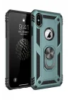 Mey İthalat®   iPhone XS Max Kılıf Sofya Yüzüklü Silikon Kapak - Yeşil