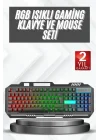 Mey İthalat® Işıklı  Q Klavye Mouse Seti Siyah Gaming  Klavye