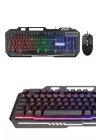 Mey İthalat® Işıklı  Q Klavye Mouse Seti Siyah Gaming  Klavye