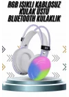Mey İthalat® Kablosuz Bluetooth Kulaklık RGB Işıklı Kulak Üstü 5.3 Bluetooth Bağlantılı