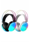 Mey İthalat® Kablosuz Bluetooth Kulaklık RGB Işıklı Kulak Üstü 5.3 Bluetooth Bağlantılı