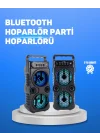 Mey İthalat® Kablosuz LED Işıklı Bluetooth Hoparlör – FM Radyolu, Mikrofon Girişli