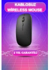 Mey İthalat® Kablosuz Mouse Fare Şarjlı Bluetooth Wireless Çift Modlu Sessiz