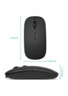 Mey İthalat® Kablosuz Mouse Fare Şarjlı Bluetooth Wireless Çift Modlu Sessiz
