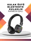 Mey İthalat® Kablosuz RGB Işıklı Katlanabilir Bluetooth Kulak Üstü Kulaklık