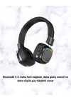 Mey İthalat® Kablosuz RGB Işıklı Katlanabilir Bluetooth Kulak Üstü Kulaklık