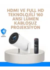 Mey İthalat® Kablosuz ve Kablolu Bağlantı Seçenekli Ev Tipi Projeksiyon