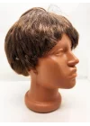 Mey İthalat® Kahve Renk Kısa Kesim İçi Astarlı Erkek Peruğu