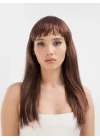 Mey İthalat® Kahve Renk Uzun Düz Parti Peruğu - Uzun Kahverengi Peruk