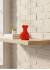 Mey İthalat® Kalpli Turuncu Dekoratif Vazo 11 cm Modern Şık Masaüstü Aksesuar
