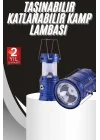 Mey İthalat® Kamp Lambası Solar Şarjlı Kızaklı Kamp Feneri Led Lamba Işıldak