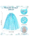 Mey İthalat® Karlar Ülkesi Elsa Frozen Mavi Pelerin – 80 cm Kar Desenli Çocuk Pelerini ( Taç Hariç )