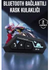 Mey İthalat® Kask Kulaklık Bluetooth Motosiklet Kulaklık Intercom Su Geçirmez