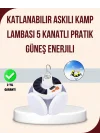Mey İthalat® Katlanabilir Güneş Enerjili LED Kamp Lambası USB Şarjlı