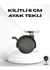 Mey İthalat® Kilitli 6 cm Masa Ayağı Tekli Döner Tekerlek