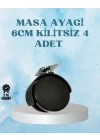Mey İthalat® Kilitsiz Mobilya Tekerleği 6 cm 4 Adet Dayanıklı Tasarım