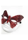 Mey İthalat® Kırmızı Dantel Masquerade Maskesi 7 No