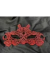 Mey İthalat® Kırmızı Dantel Masquerade Maskesi Çift Taraflı 10 No