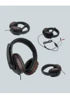 Mey İthalat® Kırmızı Gaming Headset Mikrofonlu Sağlam Kablolu Konforlu