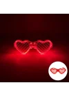 Mey İthalat® Kırmızı LED Işıklı Kalp Gözlük – 3 Modlu Parti
