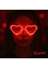 Mey İthalat® Kırmızı LED Işıklı Kalp Gözlük – 3 Modlu Parti