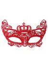 Mey İthalat® Kırmızı Renk Dantel Örgü İşlemeli Parti Maskesi Model 2